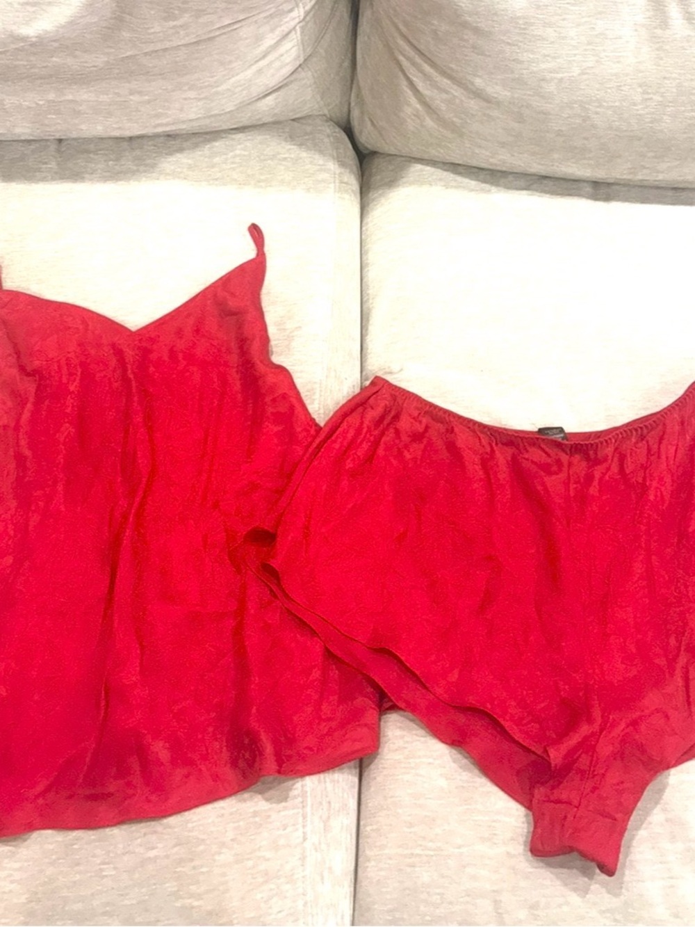 Victoria's Secret Red Satin Cami & Shorts Set